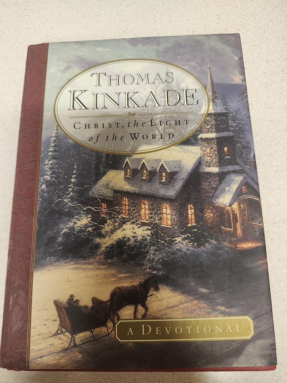 Thomas Kinkade "Christ, the Light of the World" Devotional - Winter Church Cover